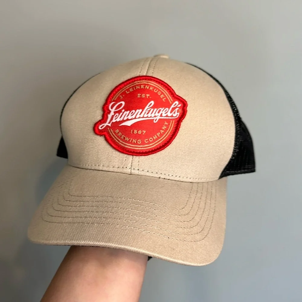 Leinenkugel’s Beer Tan Red Mesh Black Adjustable Men’s Ballcap Hat